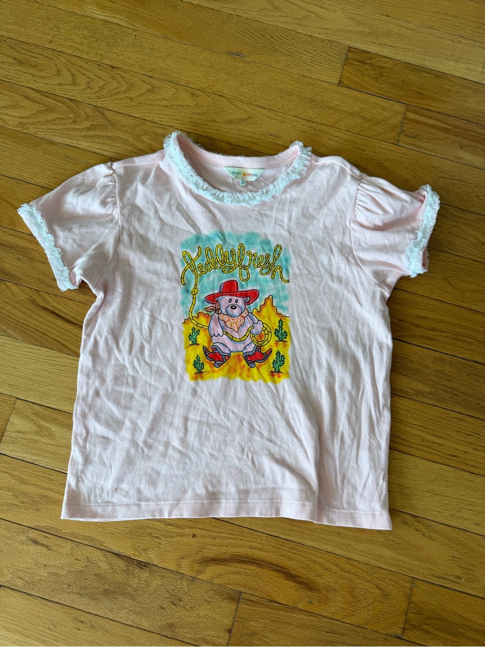 Teddy Fresh Pink Short Sleeve Cowboy Bear Graphic Tee